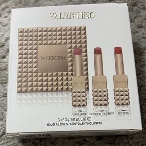 Valentino Spike Lipstick Trio - Rose, Red, and Couture Shades